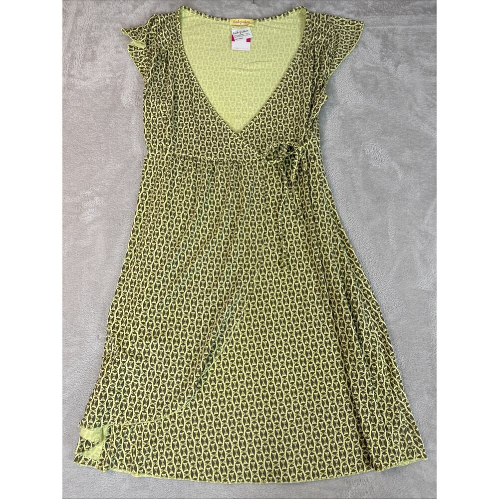 Fresh Produce Dress Women M Yellow Quilted Eye Cafe Faux Wrap Swing A Line NWT